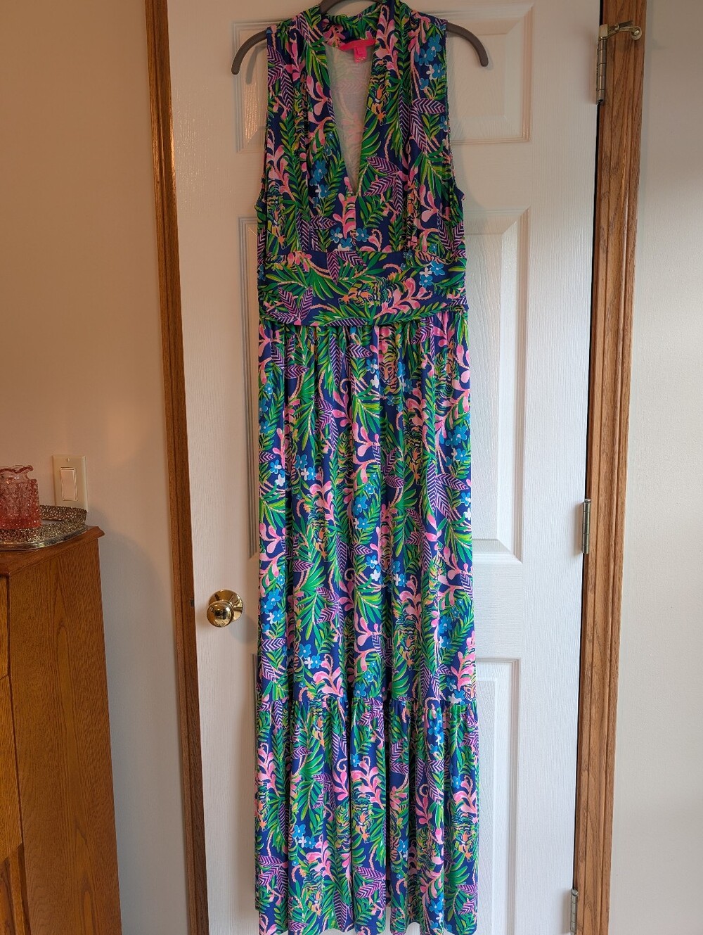 Lilly Pulitzer Pearce Maxi Dress Borealis Blue How You Like Me Prowl Size Large